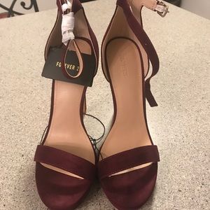 Forever 21 Wine Colored Suede Heels